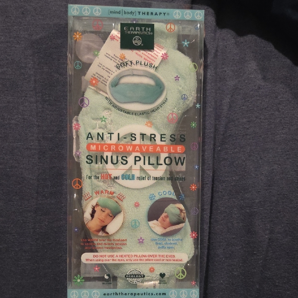 Earth Therapeutics Anti-Stress Microwaveable Sinus Pillow - Mint Green